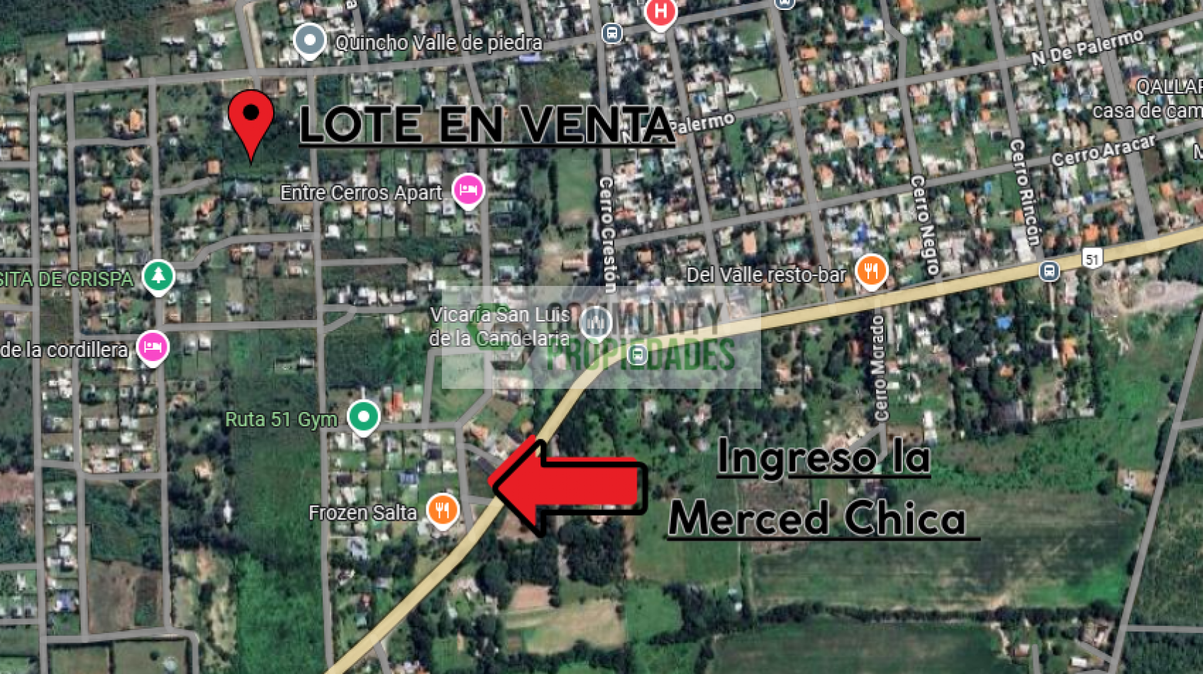 SAN LUIS terreno de 1600 m2, zona La Merced Chica